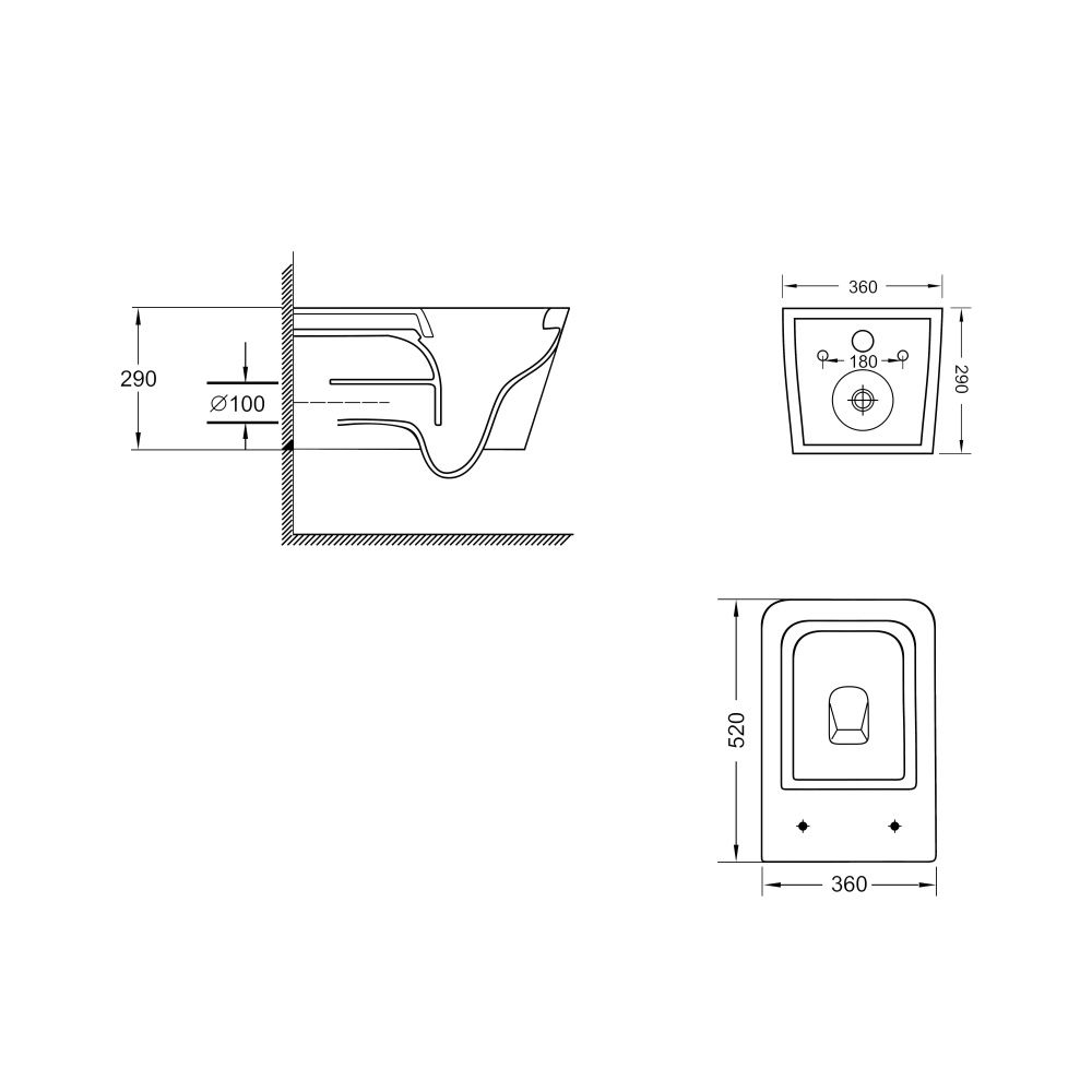 Унітаз підвісний Qtap Crow білий глянцевий QT05335172W з сидінням Soft-close