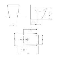 Біде підлогове Qtap Crow білий глянцевий QT05443370W