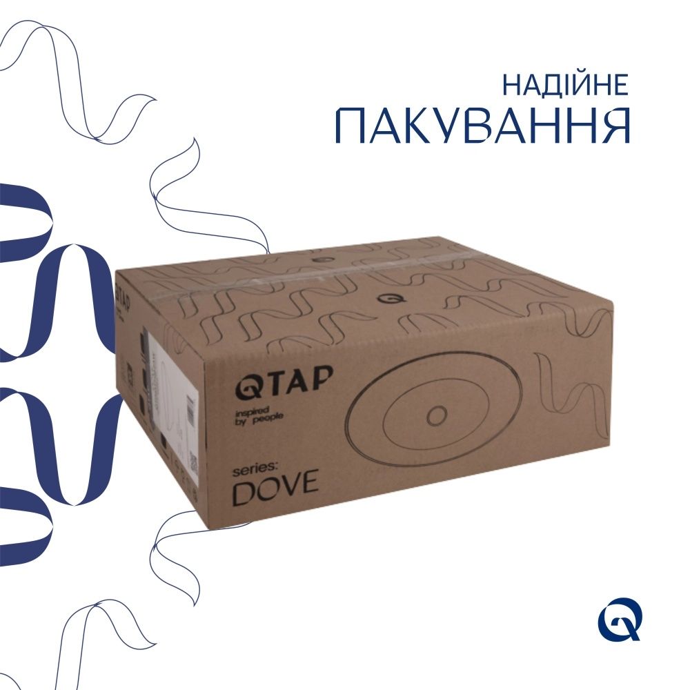 Раковина накладна Qtap Dove 41.5 см білий глянцевий QT06116062AW