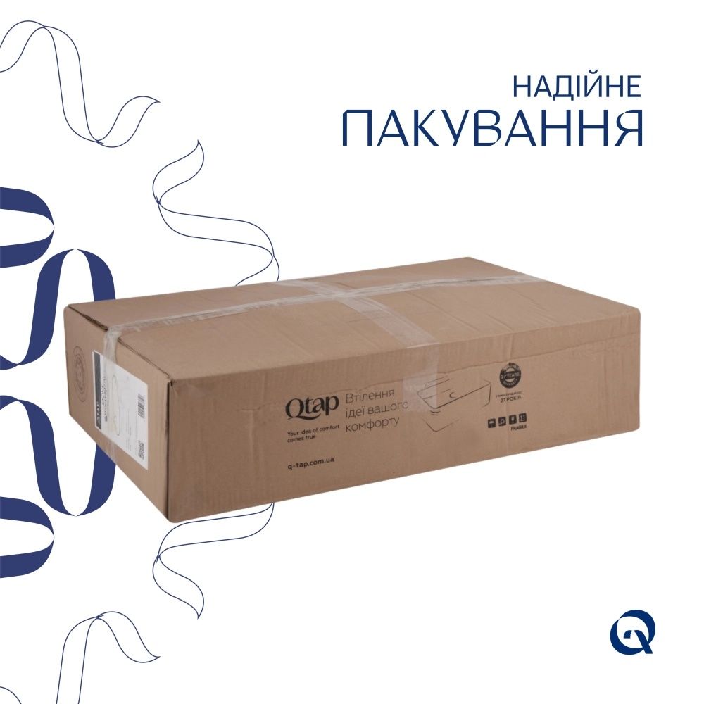 Раковина накладна Qtap Dove 63.5 см білий глянцевий QT06118168W