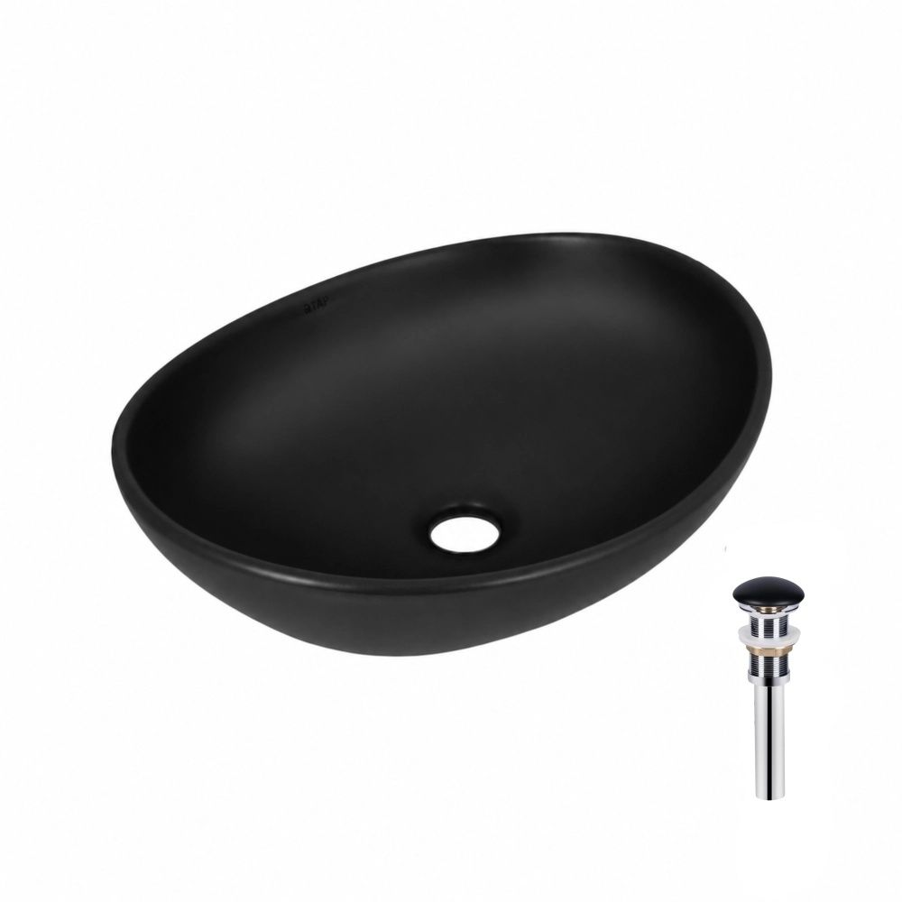 Раковина накладна Qtap Dove 41 см чорний матовий QT063078MBMBN47307