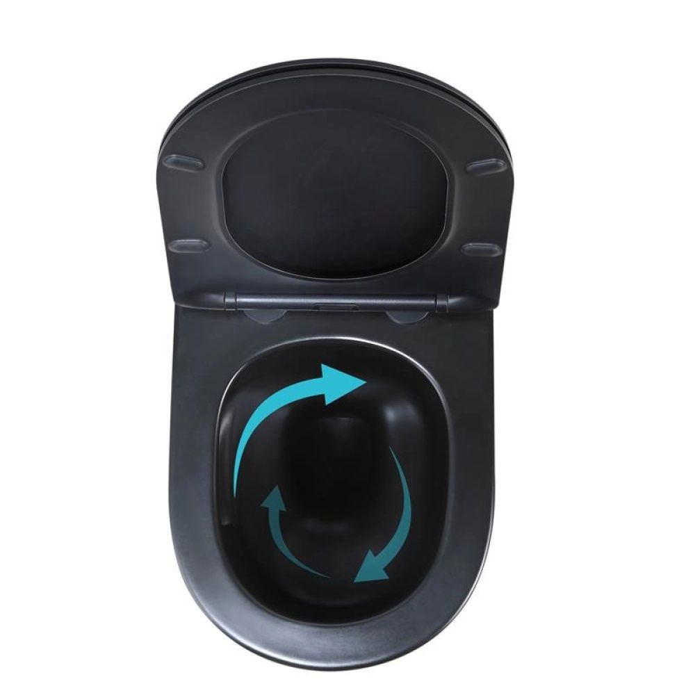 Унітаз підвісний Qtap Jay чорний матовий QT07335177MB з сидінням Soft-close