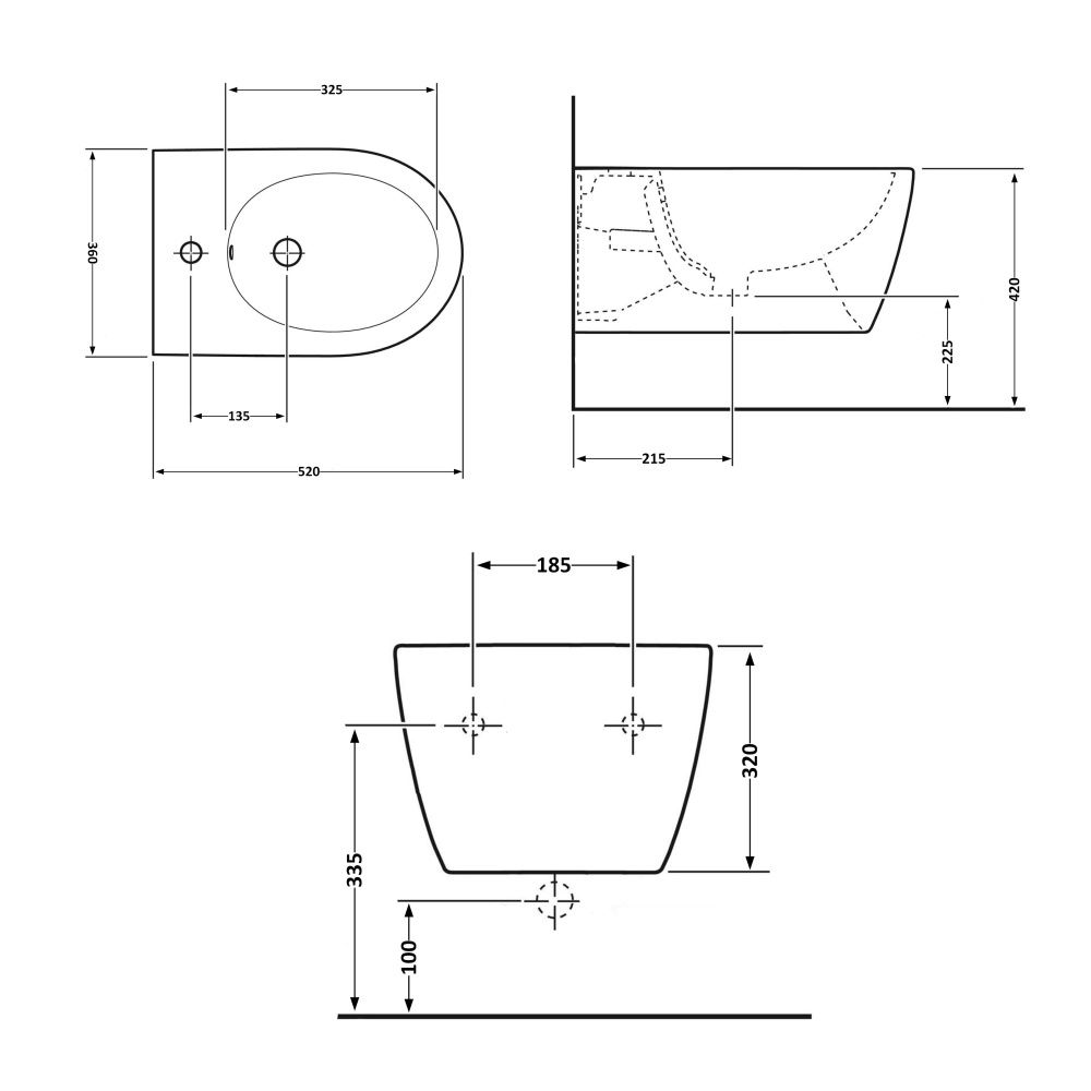 Біде підвісне Qtap Jay білий глянцевий QT07555376W