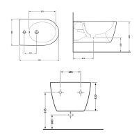 Біде підвісне Qtap Jay білий глянцевий QT07555376W