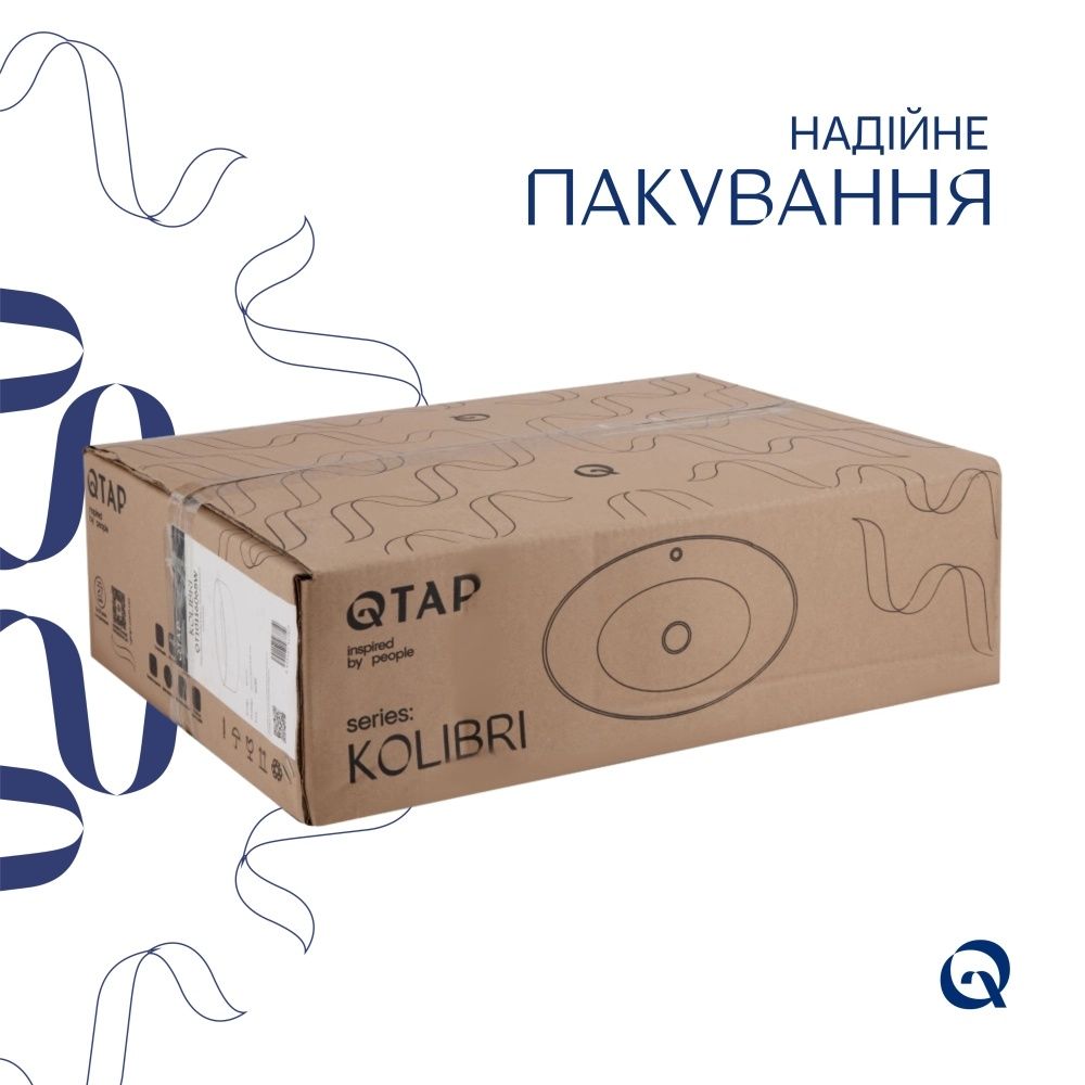 Раковина накладна Qtap Kolibri 50 см білий глянцевий QT10116065W