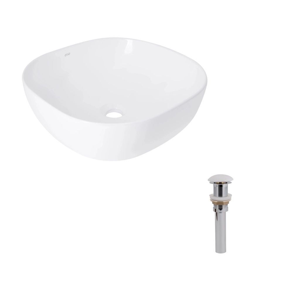 Раковина накладна Qtap Kolibri 42.5 см білий глянцевий QT1011K396WN48468
