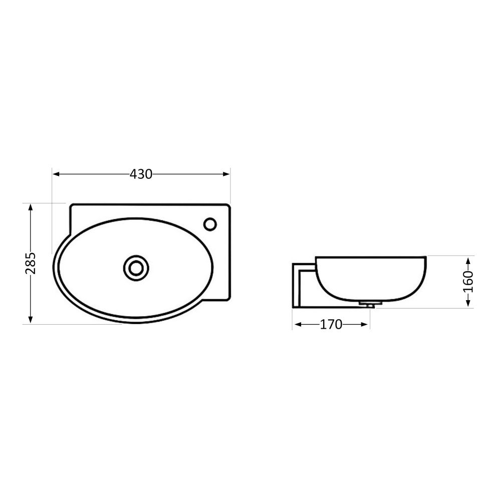 Раковина підвісна Qtap Leo 43 см білий глянцевий QT11111008RW