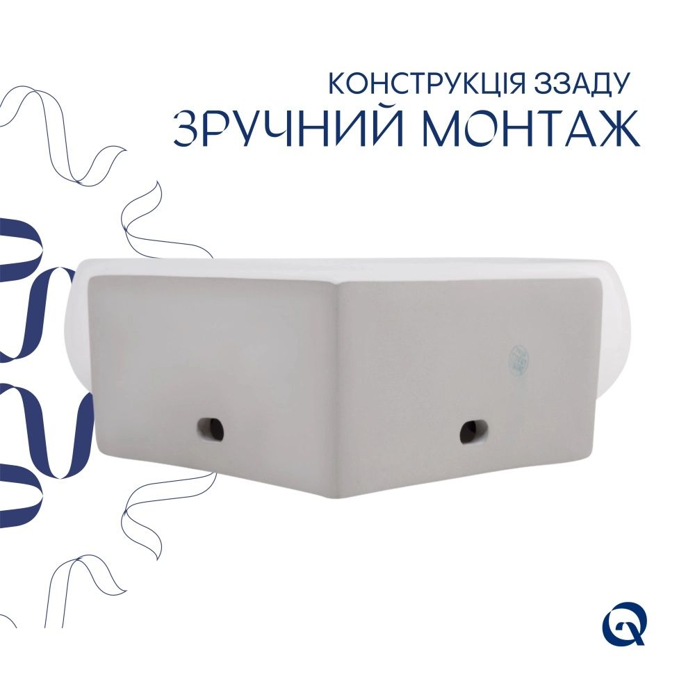 Раковина підвісна Qtap Leo 38 см білий глянцевий QT11115010WN47331