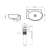 Раковина підвісна Qtap Leo 43 см білий глянцевий QT11115011LWN47332