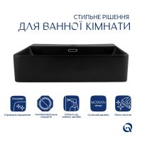 Раковина підвісна Qtap Nando 50 см чорний матовий QT12116146AMB