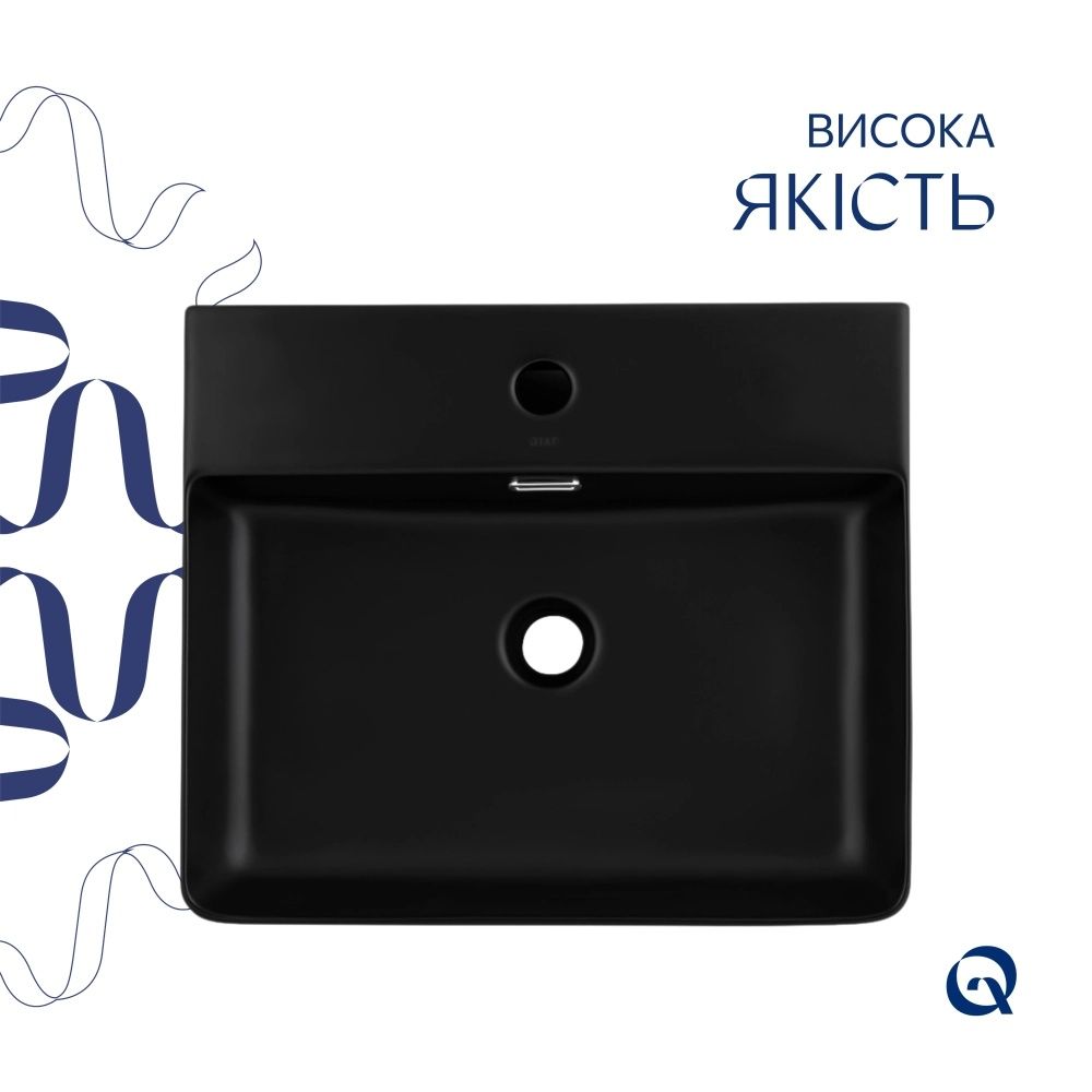 Раковина підвісна Qtap Nando 50 см чорний матовий QT12116146AMB