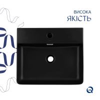 Раковина підвісна Qtap Nando 50 см чорний матовий QT12116146AMB