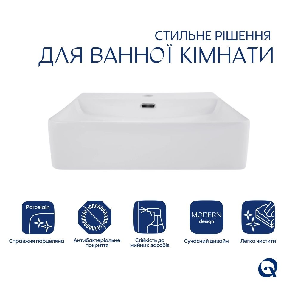 Раковина підвісна Qtap Nando 50 см білий глянцевий QT12116146AW