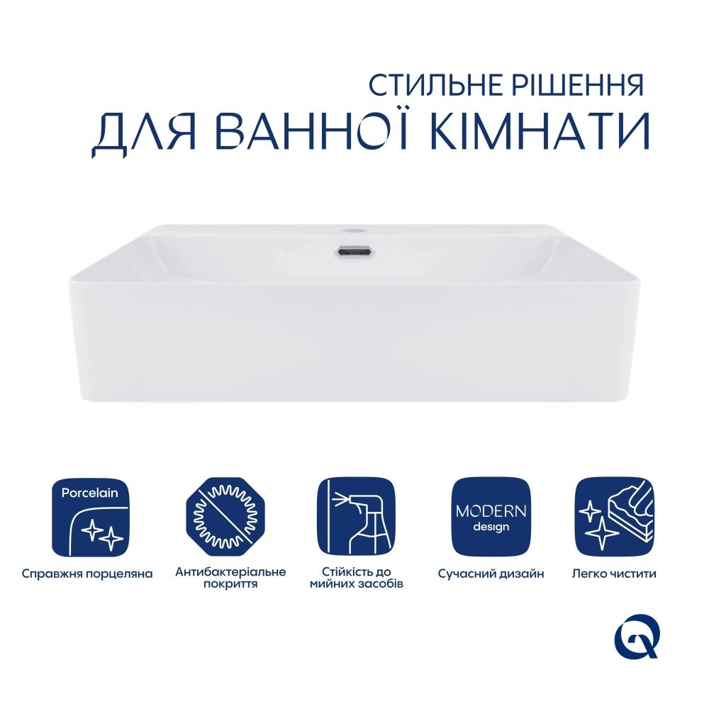 Раковина підвісна Qtap Nando 61 см білий глянцевий QT12116146W