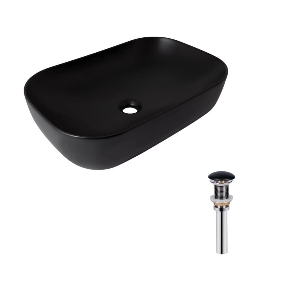 Раковина накладна Qtap Robin 60 см чорний матовий QT132143PMBMBN47296