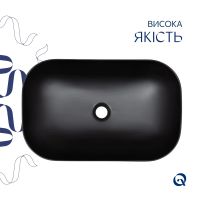 Раковина накладна Qtap Robin 60 см чорний матовий QT132143PMBMBN47296