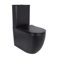 Унітаз підлоговий Qtap Robin чорний матовий QT13226083AMB з бачком і сидінням Soft-close