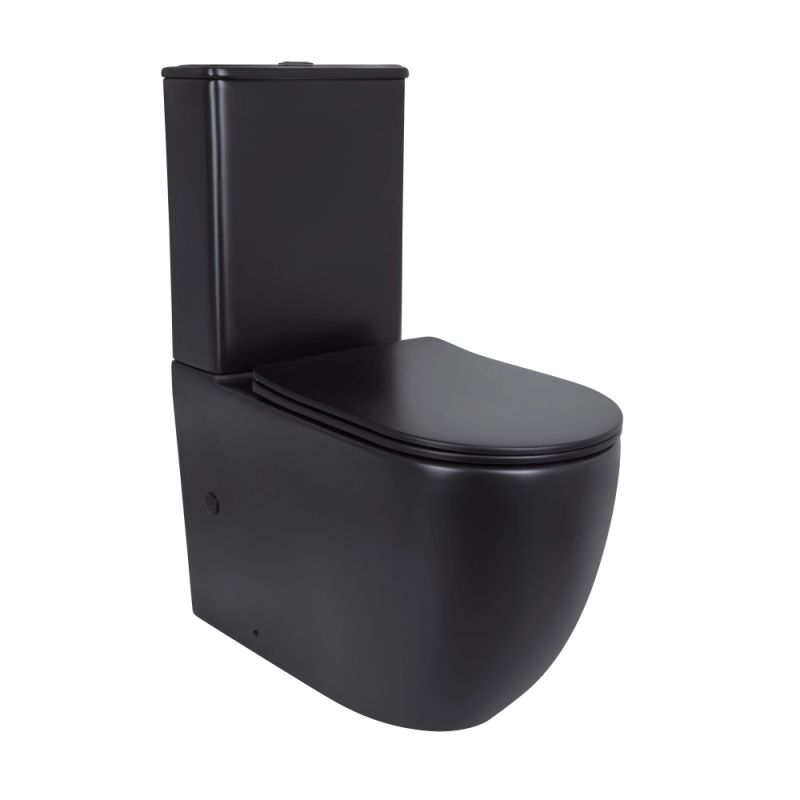 Унітаз підлоговий Qtap Robin чорний матовий QT13226083AMB з бачком і сидінням Soft-close