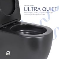Унітаз підлоговий Qtap Robin чорний матовий QT13226083AMB з бачком і сидінням Soft-close