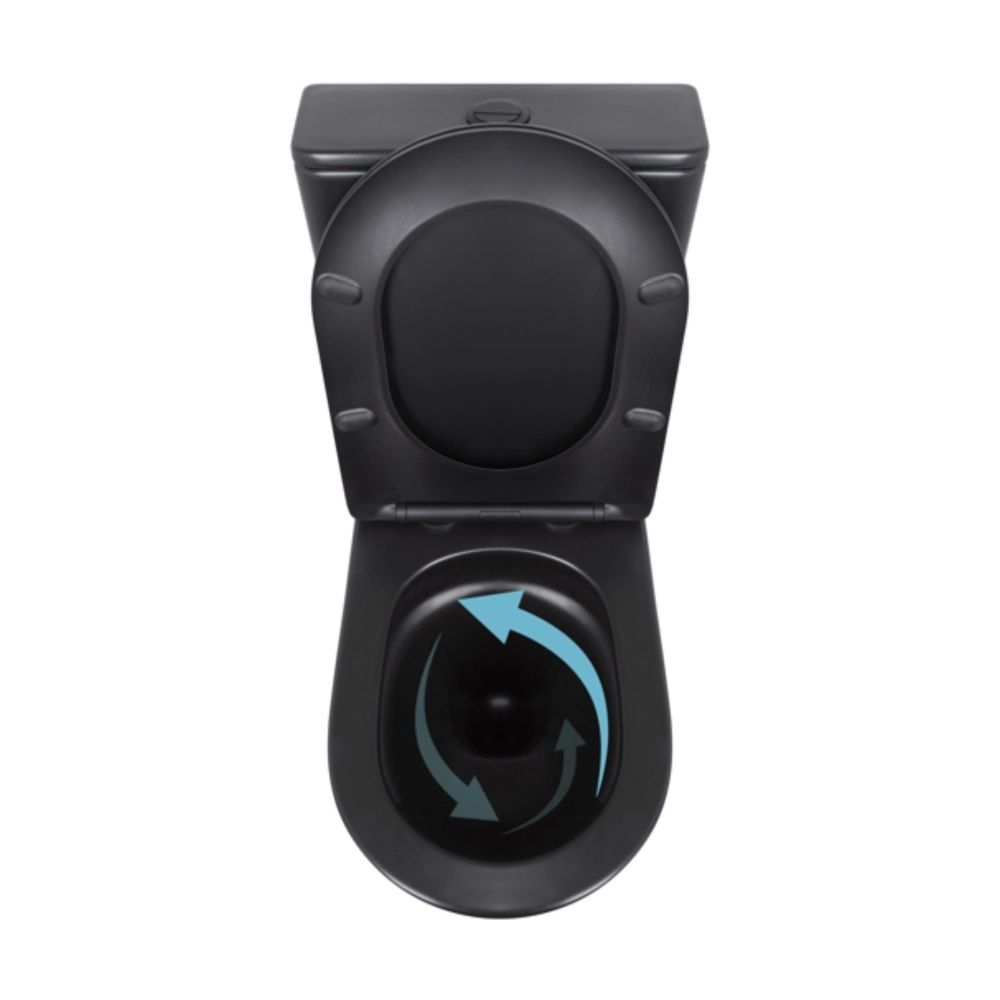 Унітаз підлоговий Qtap Robin чорний матовий QT13226083AMB з бачком і сидінням Soft-close