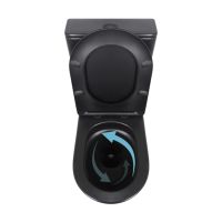 Унітаз підлоговий Qtap Robin чорний матовий QT13226083AMB з бачком і сидінням Soft-close