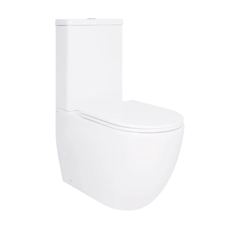 Унітаз підлоговий Qtap Robin білий глянцевий QT13226089AW з бачком і сидінням Soft-close