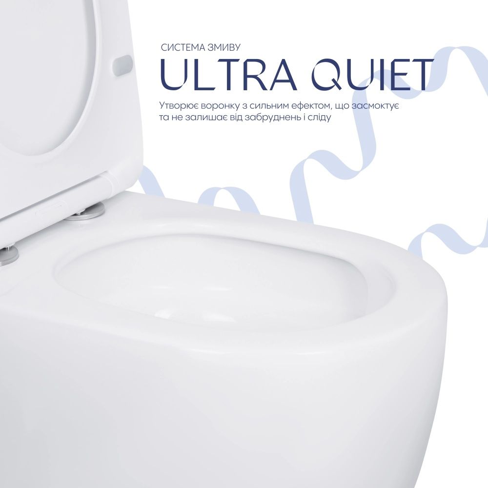 Унітаз підлоговий Qtap Robin білий глянцевий QT13226089AW з бачком і сидінням Soft-close