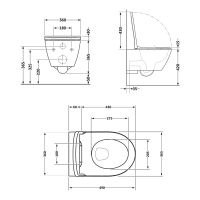 Унітаз підвісний Qtap Robin мармур глянцевий QT13332381АSMR з сидінням Soft-close