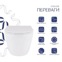 Унітаз підвісний Qtap Robin білий глянцевий QT13332381АSW з сидінням Soft-close