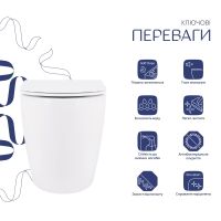 Унітаз підвісний Qtap Robin білий глянцевий QT13332381AW з сидінням Soft-close