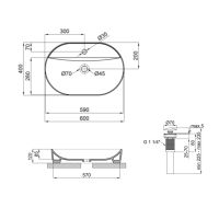 Раковина накладна Qtap Scorpio 60 см білий глянцевий QT14112203WN47315