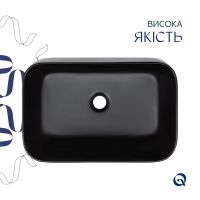 Раковина накладна Qtap Scorpio 55 см чорний матовий QT14112243MBN47298