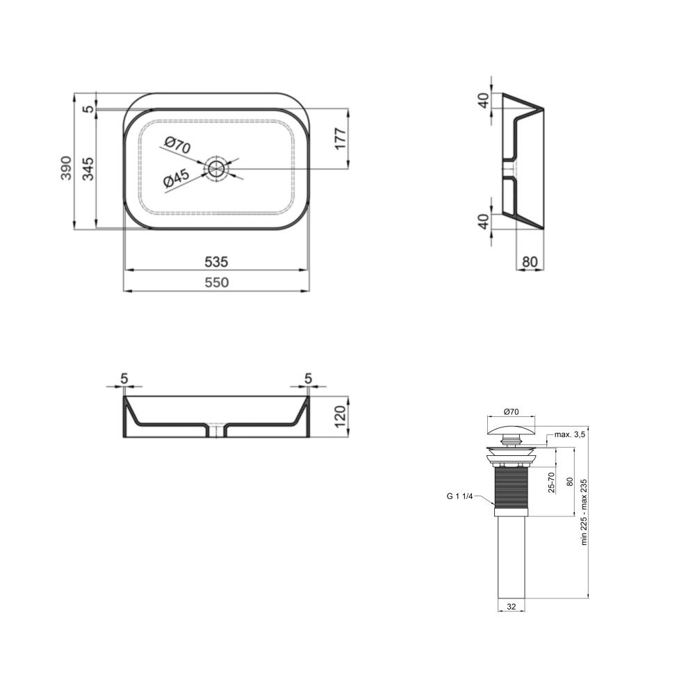 Раковина накладна Qtap Scorpio 55 см білий глянцевий QT14112243WN48463