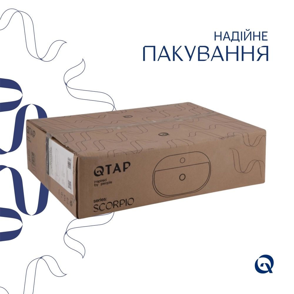 Раковина накладна Qtap Scorpio 50 см білий глянцевий QT14116533W