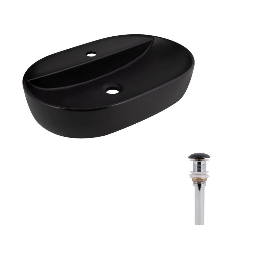 Раковина накладна Qtap Scorpio 60 см чорний матовий QT142203MBMBN48469