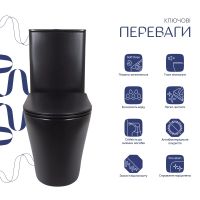 Унітаз підлоговий Qtap Scorpio чорний матовий QT14226088AMB з бачком і сидінням Soft-close
