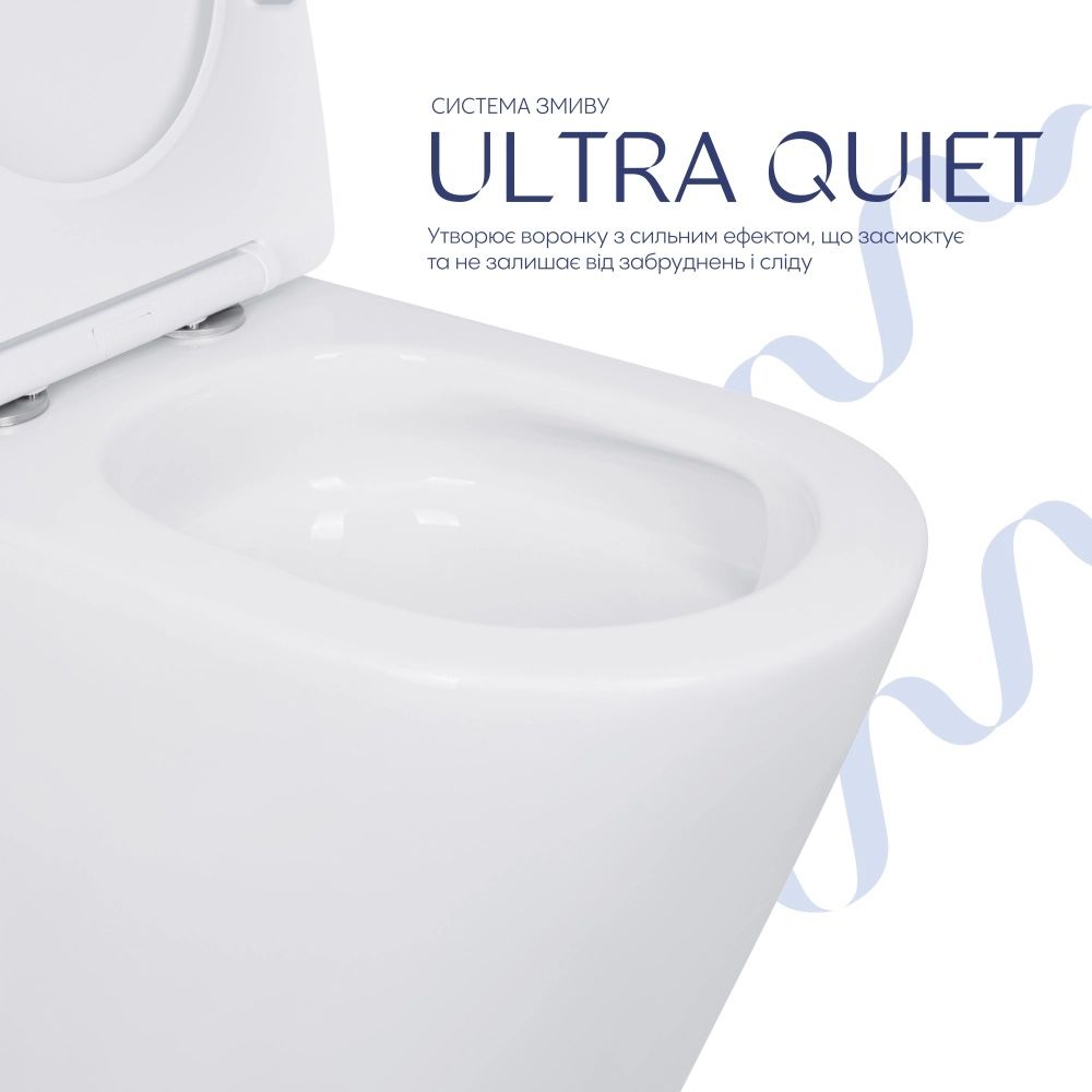 Унітаз підлоговий Qtap Scorpio білий глянцевий QT14226088AW з бачком і сидінням Soft-close