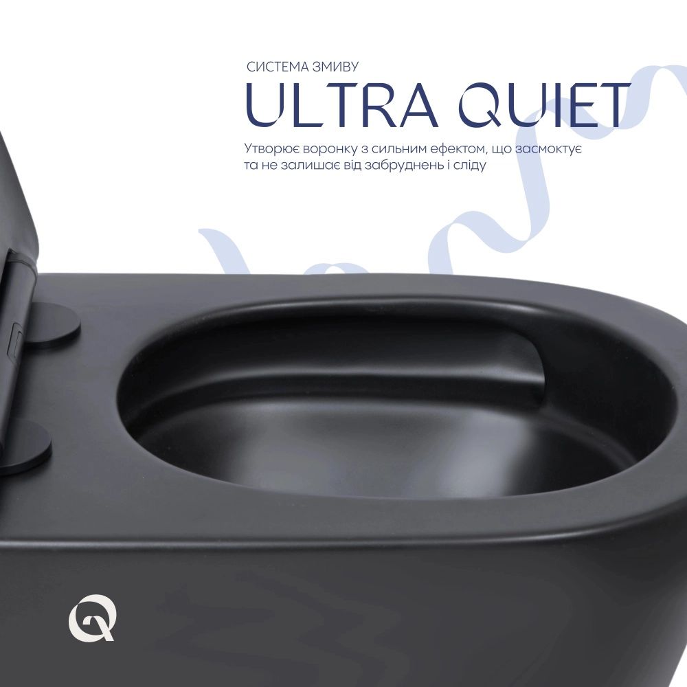 Унітаз підвісний Qtap Scorpio чорний матовий QT14332380AMB з сидінням Soft-close
