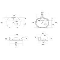 Раковина накладна Qtap Scorpio 50 см чорний матовий QT146533MB