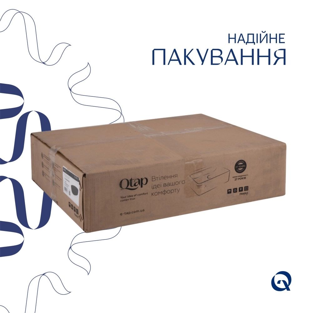 Раковина накладна Qtap Scorpio 50 см чорний матовий QT146533MB