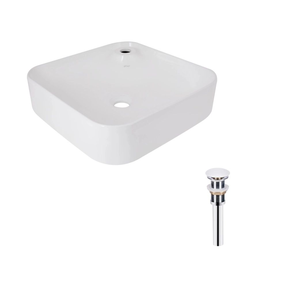 Раковина накладна Qtap Stork 43 см білий глянцевий QT15112194WN47318