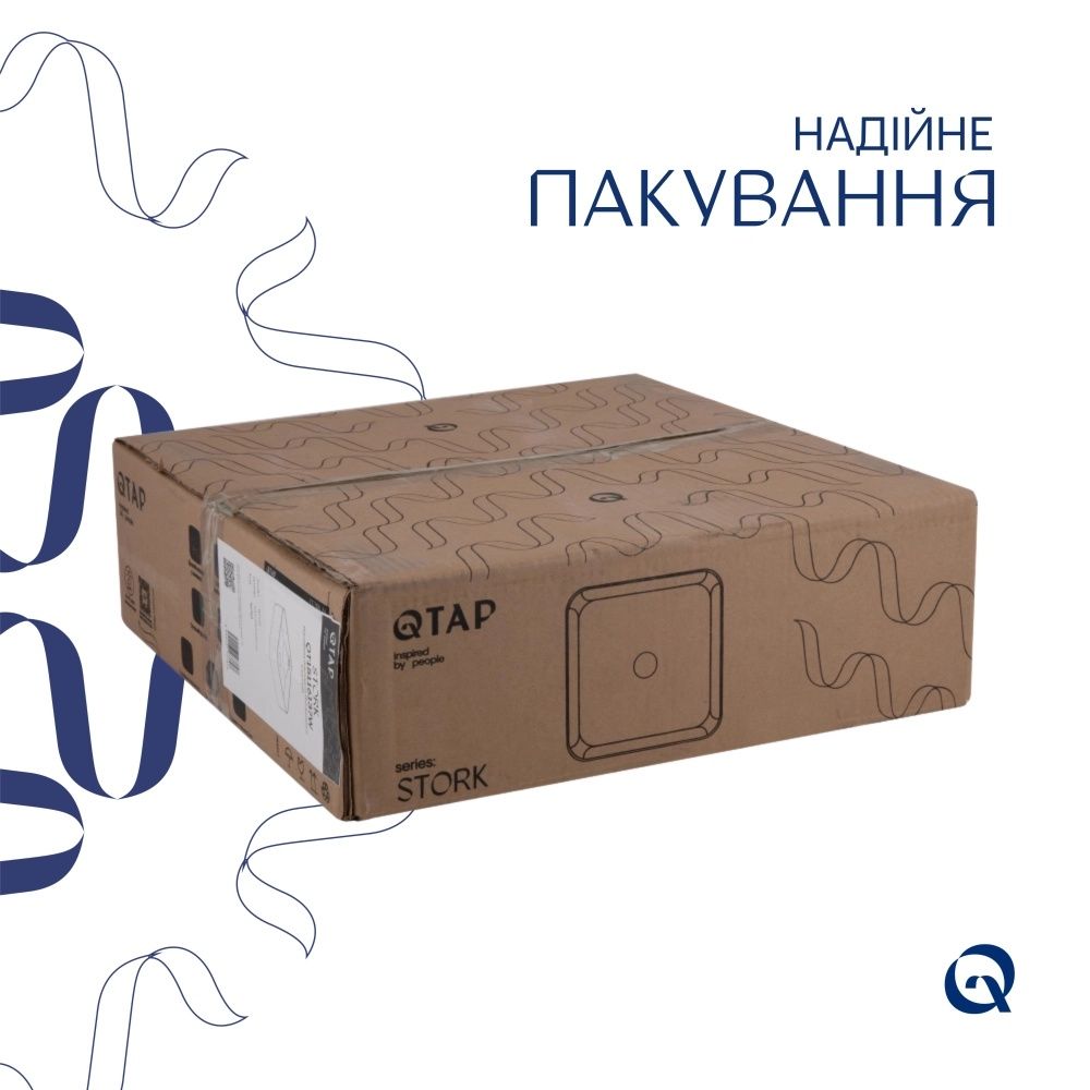 Раковина накладна Qtap Stork 43 см білий глянцевий QT15112194WN47318