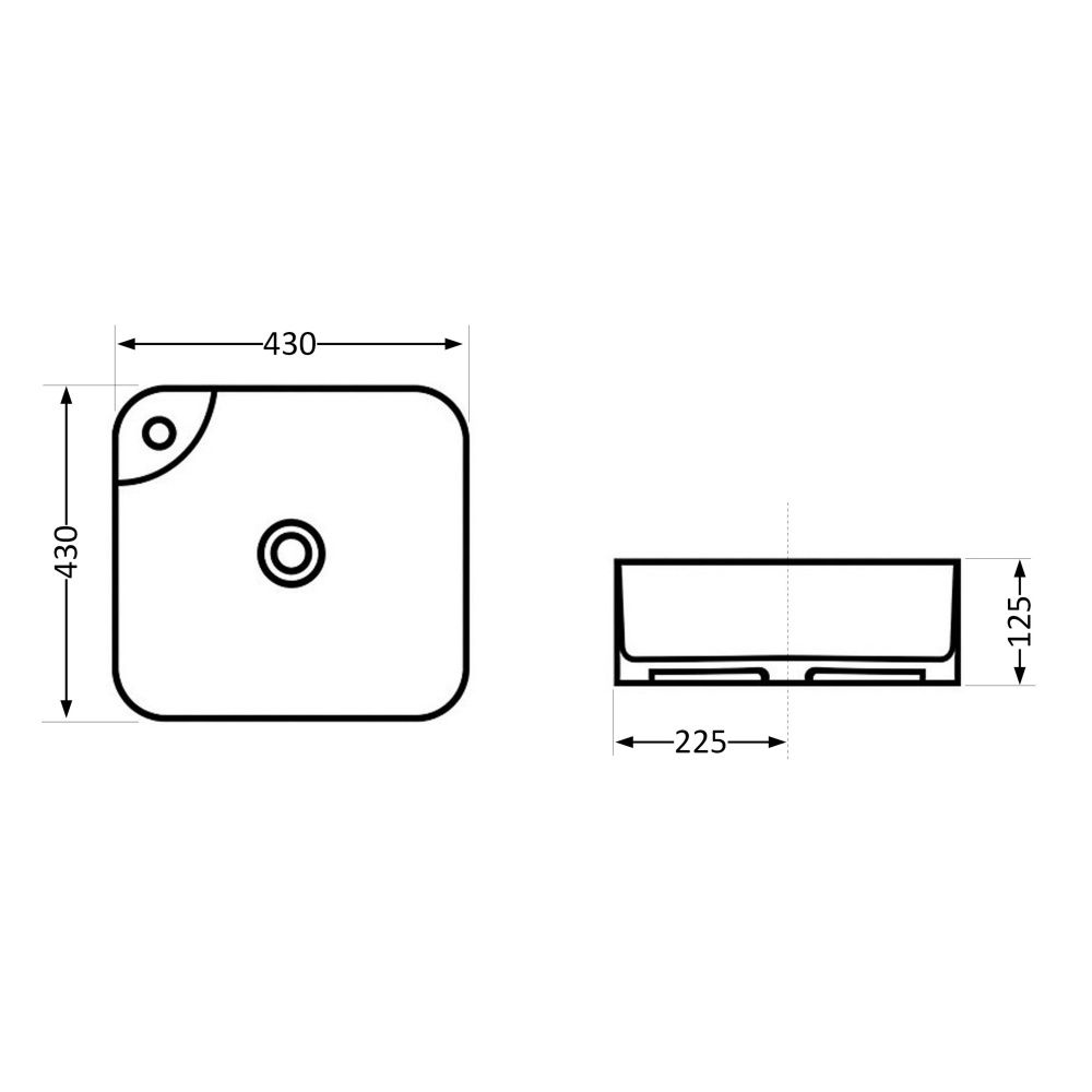 Раковина накладна Qtap Stork 43 см білий глянцевий QT15116137W