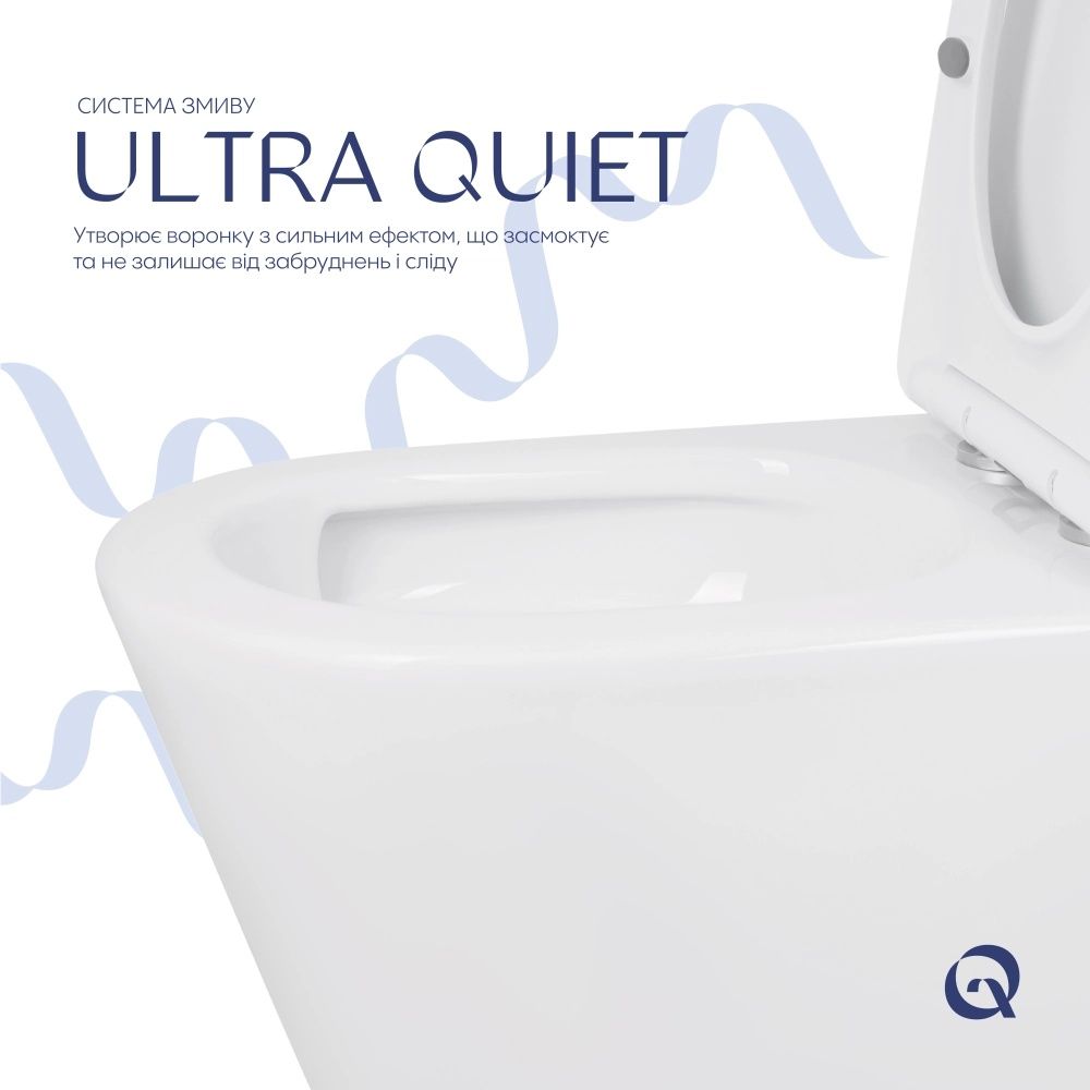 Унітаз підлоговий Qtap Swan білий глянцевий QT16222182TW з бачком і сидінням Soft-close