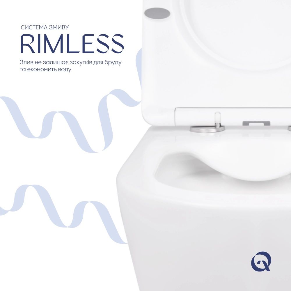 Унітаз підвісний Qtap Swan білий глянцевий QT16335178W з сидінням Soft-close