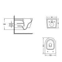Унітаз підвісний Qtap Swan білий глянцевий QT16335180W з сидінням Soft-close