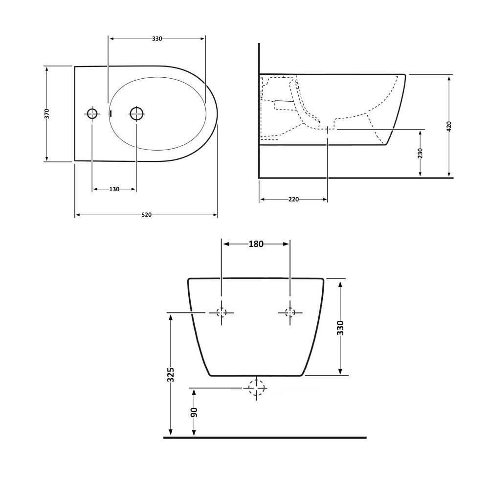 Біде підвісне Qtap Swan білий глянцевий QT16555378W