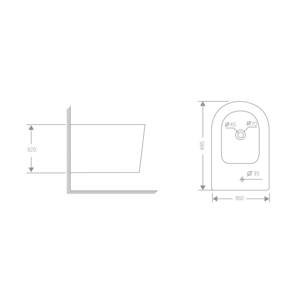 Біде підвісне Qtap Swan білий глянцевий QT16555379W