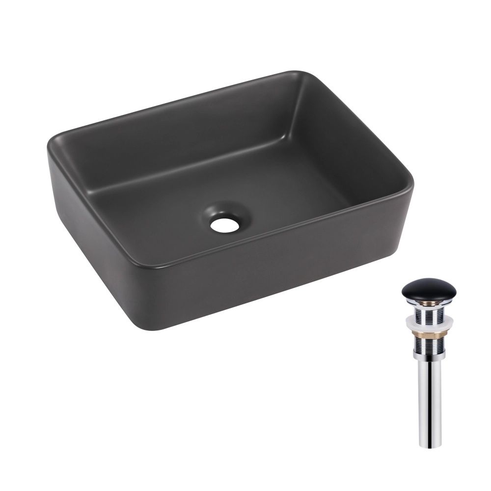 Раковина накладна Qtap Tern 48 см антрацит матовий QT17116069AN