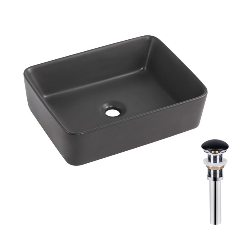 Раковина накладная Qtap Tern 48 см антрацит матовый QT17116069AN